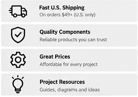 Fast shipping, quality components, great prices and project resources
