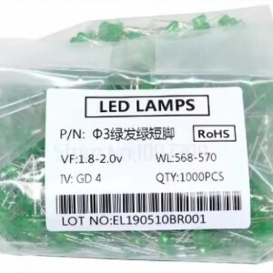Green 3mm Led Diode 1000ct Bag
