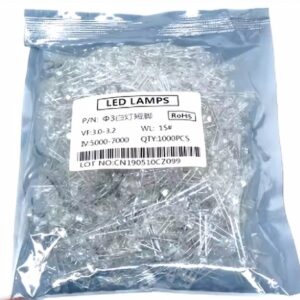 White 3mm Led Diode 1000ct Bag