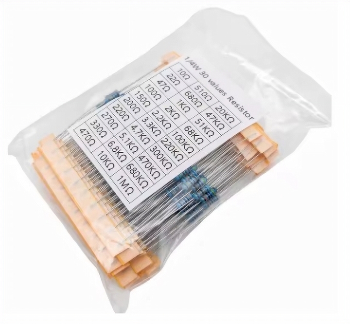300Pc 1/4W Resistance 1% Metal Film Resistor Pack Assorted Kit 1K 10K 100K 220ohm 1M Resistors 300pcs/set - Image 3