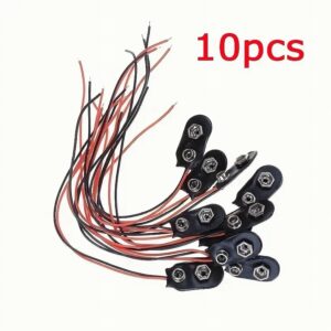 10 pcs 9V Battery Power Connector Snap Clip Adapter Wire 24AWG Holder Cable Lead