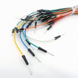 Set of Male-to-Male jumper wires for Arduino, Raspberry Pi, and breadboard connections, ideal for prototyping and DIY electronics projects.