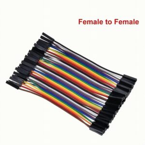 40-piece female to female jumper wire set with multicolor Dupont cables for Arduino, breadboard, and prototyping connections